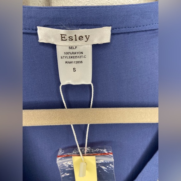 ⭐️ Esley Blue Yellow Embroidered Boho Beach Cover-up  Women's Size Small - Picture 14 of 14